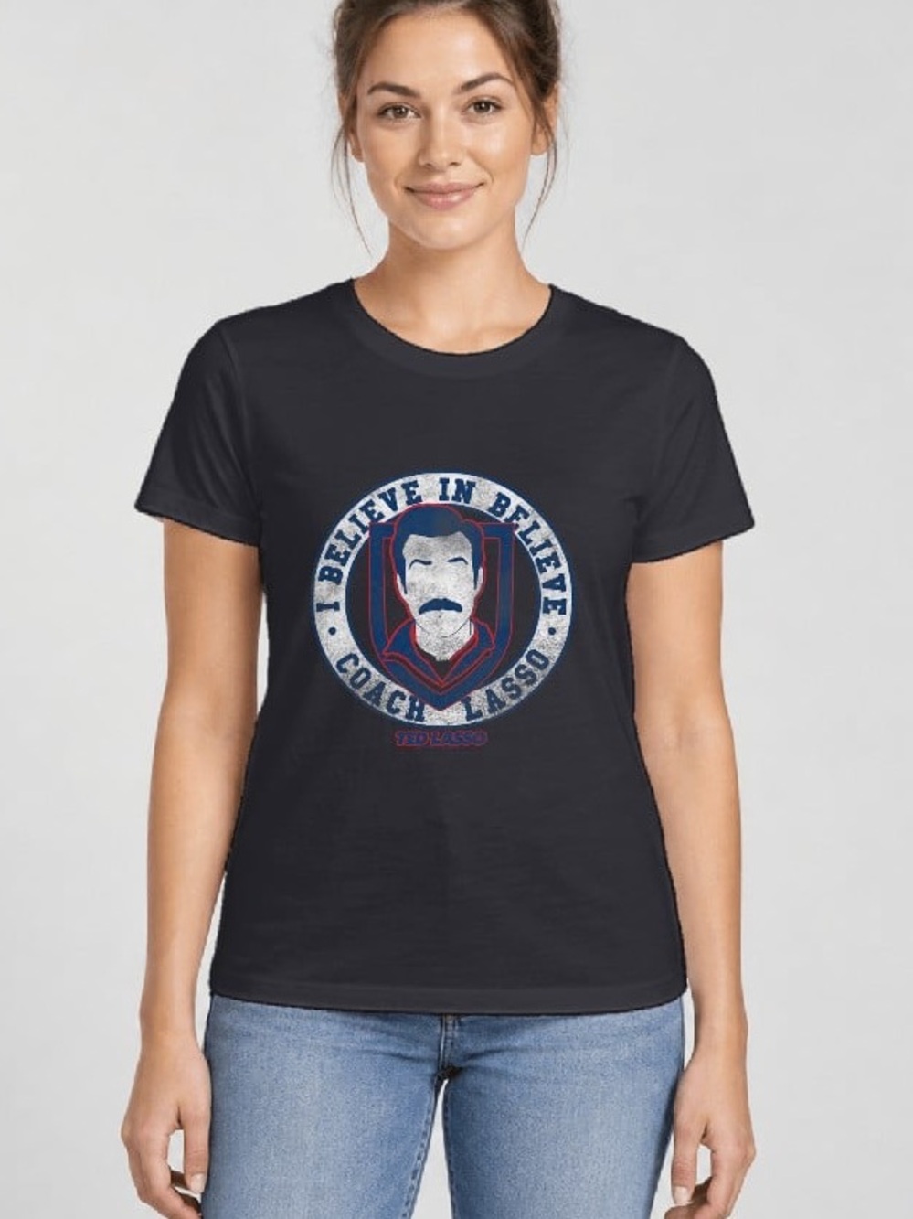 Ted Lasso I Believe in Believe Gray Graphic T-Shirt